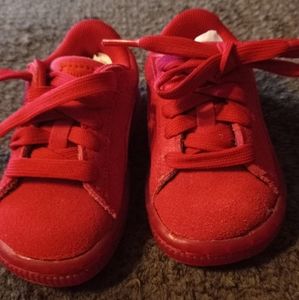 Puma Suede Classic Ice Mix kids size 4. Rose Red-hibiscus.  NWB